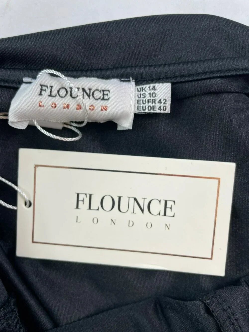 Flounce London Black Maxi Dress With Lace Inserts & Thigh Split Size 10 NWT - Picture 5 of 7